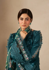 Elaf E-CRAFT - CHIKANKARI LAWN WITH CHIFFON DUPATTA '26 | EHC-2A MOSS