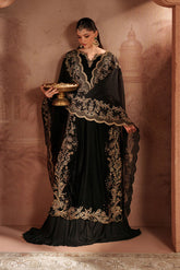 Iznik IV-62 embroidered velvet black dress