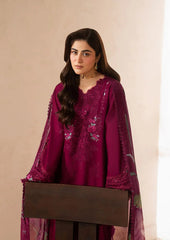 Elaf E-CRAFT - CHIKANKARI LAWN WITH CHIFFON DUPATTA '26 | EHC-4A GARNET