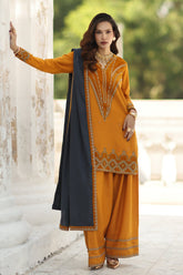 charizma | CSW5-08 | 3-PC Unstitched Peach Leather with Velvet