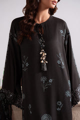 Elegant winter vibes — Shadow Teal printed marina suit.