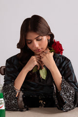 Elegant winter vibes — Shadow Teal printed marina suit.