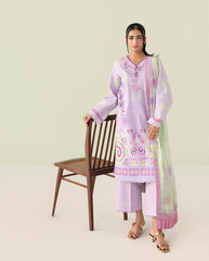 Roheenaz Rosette Unstitched Lawn '26 | Azure days