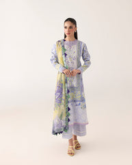 Roheenaz Rosette Unstitched Lawn '26 | Blush Meadow