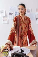 |MB-CUS25-1108-B| 3 Pc Unstitched Printed Linen Suit