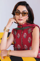 |MB-CUS25-1110-A| 3 Pc Unstitched Printed Linen Suit