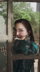 Closeup of 3D floral embellishments on chiffon shirt by Qalamkar