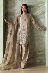 Soiree By Mariab - Embroidered Tusser Silk Suit - SR-01-01