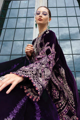 Maria B | WL-1311-Purple | 3 Piece Unstitched Embroidered Velvet Suit