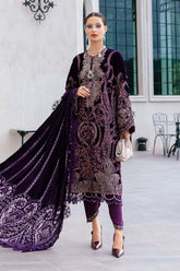 Maria B | WL-1311-Purple | 3 Piece Unstitched Embroidered Velvet Suit
