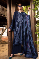 Maria B | MPT-2803-B | 3 Piece Unstitched Embroidered Twill Linen Suit