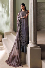 Soiree By Mariab - Embroidered Bell Raw Silk Suit - SR-01-04