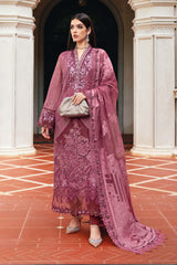 Maria B | WL-1304-Ash Pink | 3 Piece Unstitched Embroidered Organza Suit