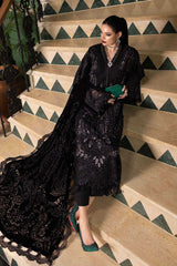 Maria B | WL-1307-Black | 3 Piece Unstitched Embroidered Linen Suit