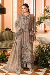 Maria B Chiffon | 3 Piece Embroidered Chiffon Suit MPC-26-201-Antique Grey