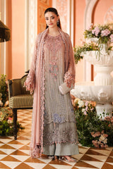 Maria B Chiffon | 3 Piece Embroidered Chiffon Suit MPC-26-202-Ombre Blossom