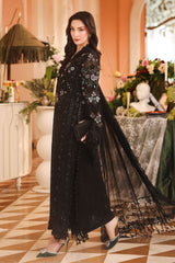 Maria B Chiffon | 3 Piece Embroidered Chiffon Suit MPC-26-204-Black