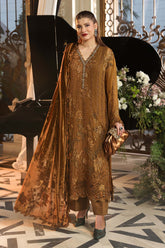 Maria B Chiffon | 3 Piece Embroidered Chiffon Suit MPC-26-205-Mustard