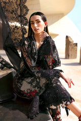 Maria B Lawn | 3 Piece Unstitched Embroidered Net Suit D-2607-B