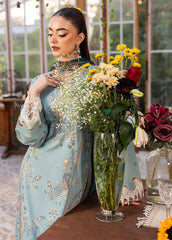 Daman border embroidery detail in Freesia by Sahane