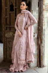 Detailed embroidered sleeves and borders of RIONA chiffon formal dress