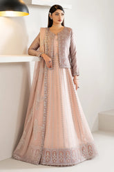 Embroidered chiffon front and back kali of Alizeh Nisa maxi