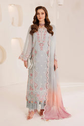 Embroidered chiffon front of Alizeh Mahrosh in pastel pink