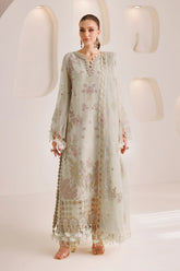 Embroidered chiffon front panel of Alizeh Raviyah dress