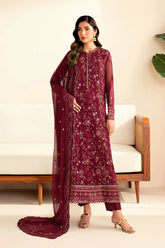 Embroidered chiffon front panel of Xenia DARYA formal dress