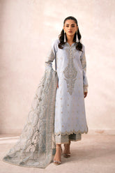 Embroidered raw silk front and back body of Xenia Zarbaha dress