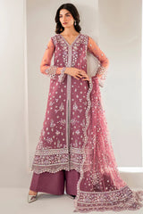Farasha Ariana embroidered net dupatta with pallu border