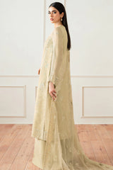 Farasha Beige Dusk chiffon dupatta with embroidery detail