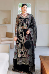 Front view of Ramsha H-503 with net embroidery and hand embellishments