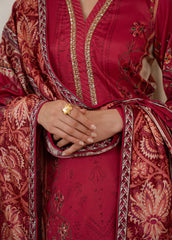 Gulaal | Velouré Printed Silk | Rosewood Majesty SKU:GS - 01