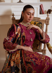 Gulaal | Velouré Printed Silk | IMPERIAL PLUM GS - 02