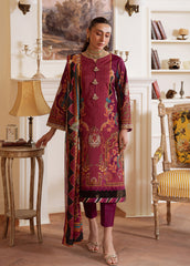 Gulaal | Velouré Printed Silk | IMPERIAL PLUM GS - 02