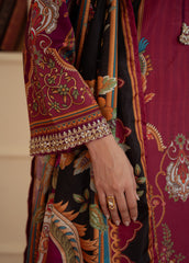 Gulaal | Velouré Printed Silk | IMPERIAL PLUM GS - 02