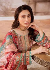 Gulaal | Velouré Printed Silk | Coral Éclat SKU:GS - 08