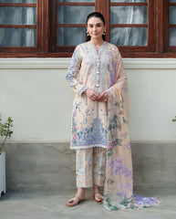 Roheenaz Whispered Florals Unstitched Volume 2 | Gentle Breeze