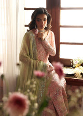 Gulaal Layana full chiffon embroidered outfit with raw silk trouser – Evayna Festive'25