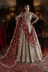 Imrozia Shahkar skin gold masoori embroidered dress