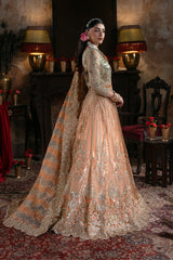 Imrozia Sitarah orange embroidered net formal dress