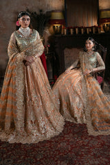 Imrozia Sitarah orange embroidered net formal dress