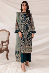 Farasha | Shamrock | Embroidered Organza Formal Dress