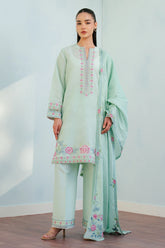 Coco Lawn '25 | INDI-9A | 3PC Embroidered Jacquard Suit