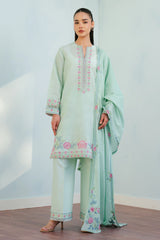 Coco Lawn '25 | INDI-9A | 3PC Embroidered Jacquard Suit