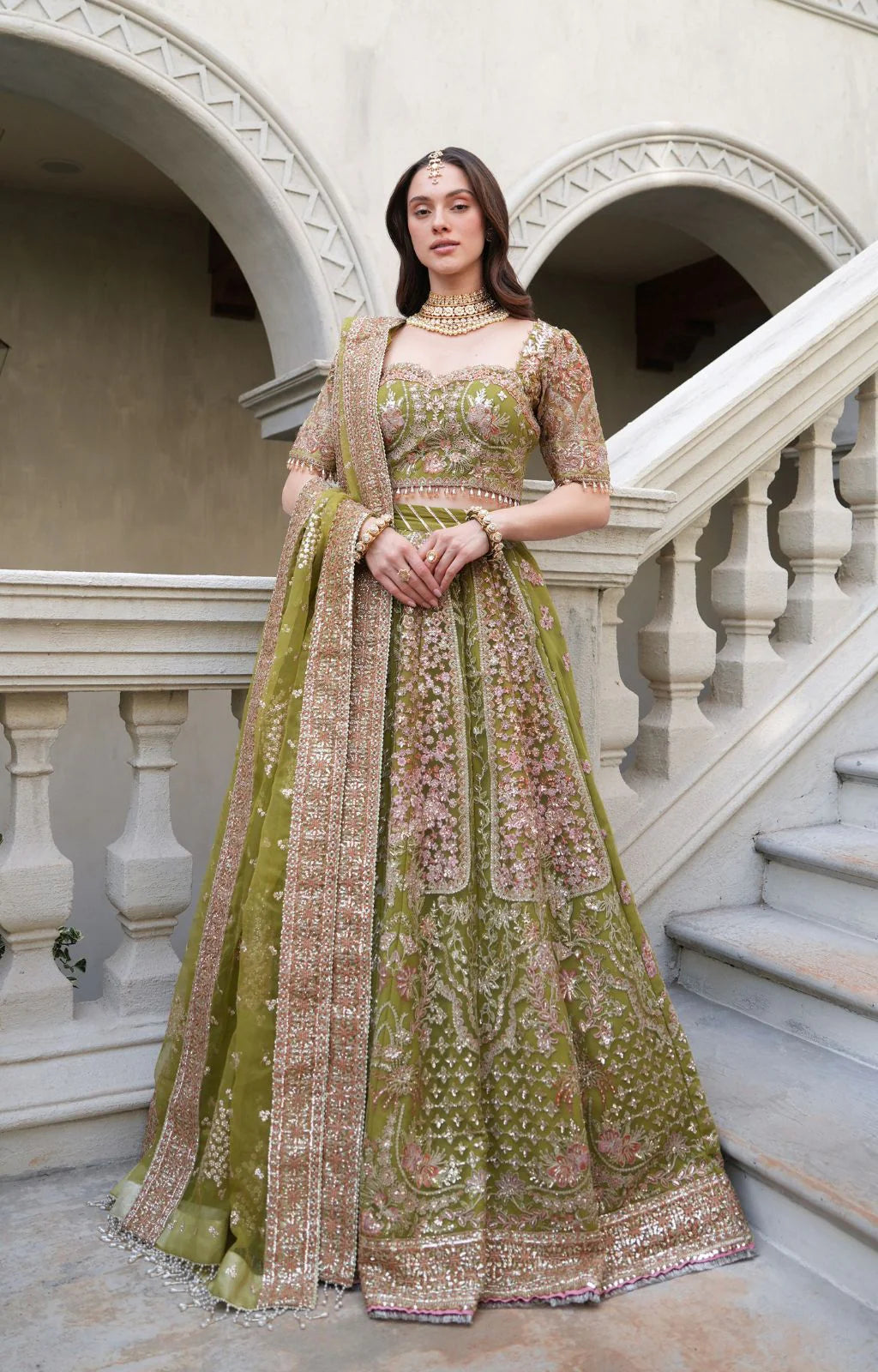 Inayat Premium AZRINA FESTIVE FORMALS '25 embroidered net yoke and panels dress
