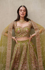 Inayat Premium AZRINA with embroidered organza dupatta and lehenga border