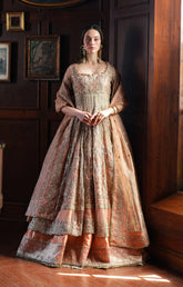 Inayat Premium HAZE embroidered net gown with organza dupatta – Festive Formals 2025