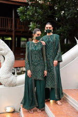 Kuch Khas K-106 formal dress with organza borders and dupatta